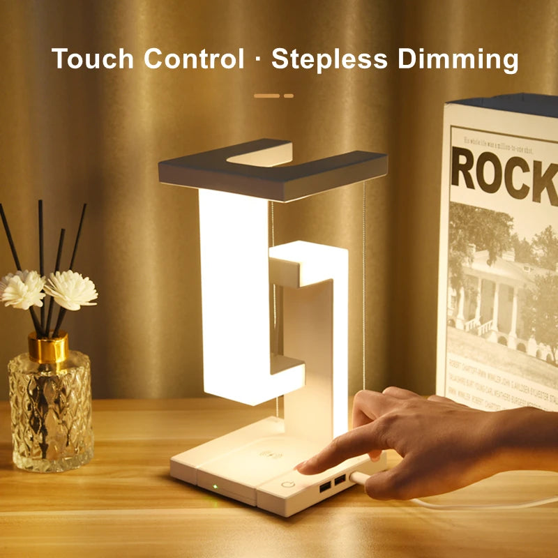Anti-Gravity Table Light Stepless Dimming Suspended USB Romantic Night Lamps Lighting Ornaments Wireless Charger Home Decor