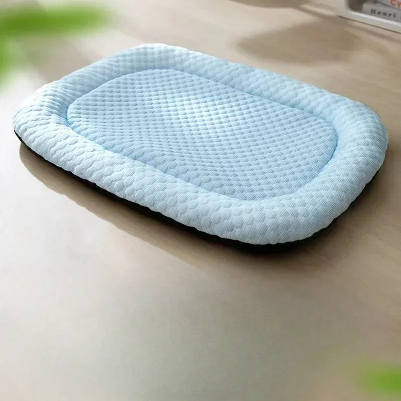 Cooling Dog Bed Mat Soft Puppy Bed Breathable Pet Sleeping Mat for Small Dogs Detachable Pet Ice Silk Pad Dog Accessories