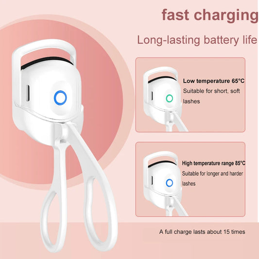 Eyelash Curler Portable Electric Heated Comb Eye Lash Long Lasting Eyelashes Curls Thermal Eyelash Curler Makeup Tools Heated Eyelash Curlers, Rechargeable Electric Eyelash Curler, Handheld Eyelash Heat