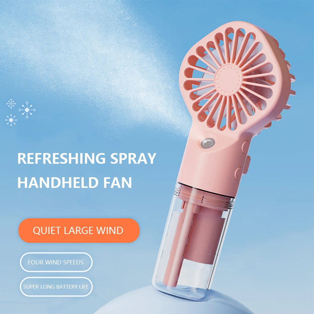 Portable Handheld Fan Mini Water Humidifier Fan Rechargeable Usb Spray Mist Fan Small Powerful Air Cooler for Home Outdoor Trip