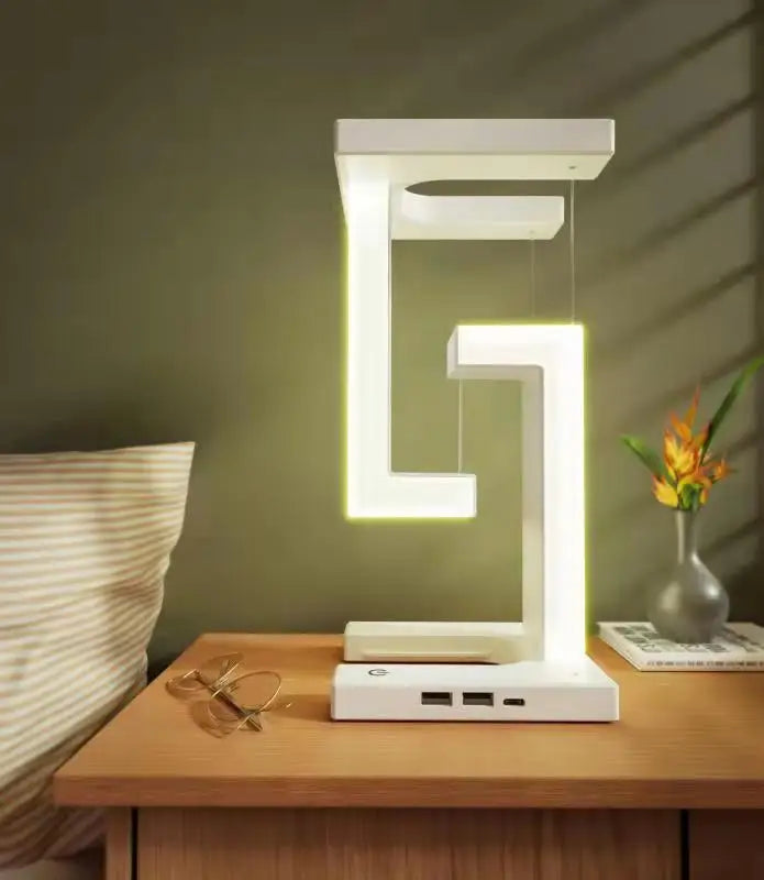 Anti-Gravity Table Light Stepless Dimming Suspended USB Romantic Night Lamps Lighting Ornaments Wireless Charger Home Decor